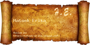 Hatsek Erika névjegykártya